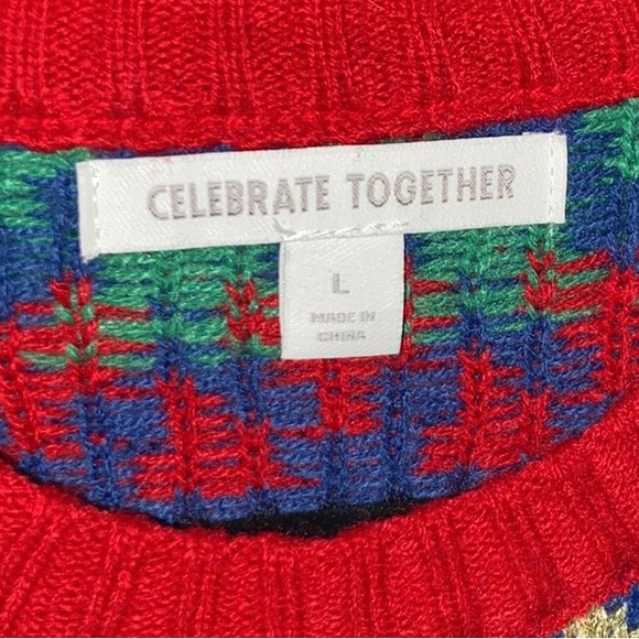 Christmas 🎄 UGLY Sweater Astronaut Moon Walk Space Santa Men’s Size L - Picture 4 of 5